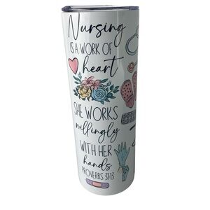 20 ounce Skinny Stainless Steel Nurse Sublimated Tumbler. NEW.